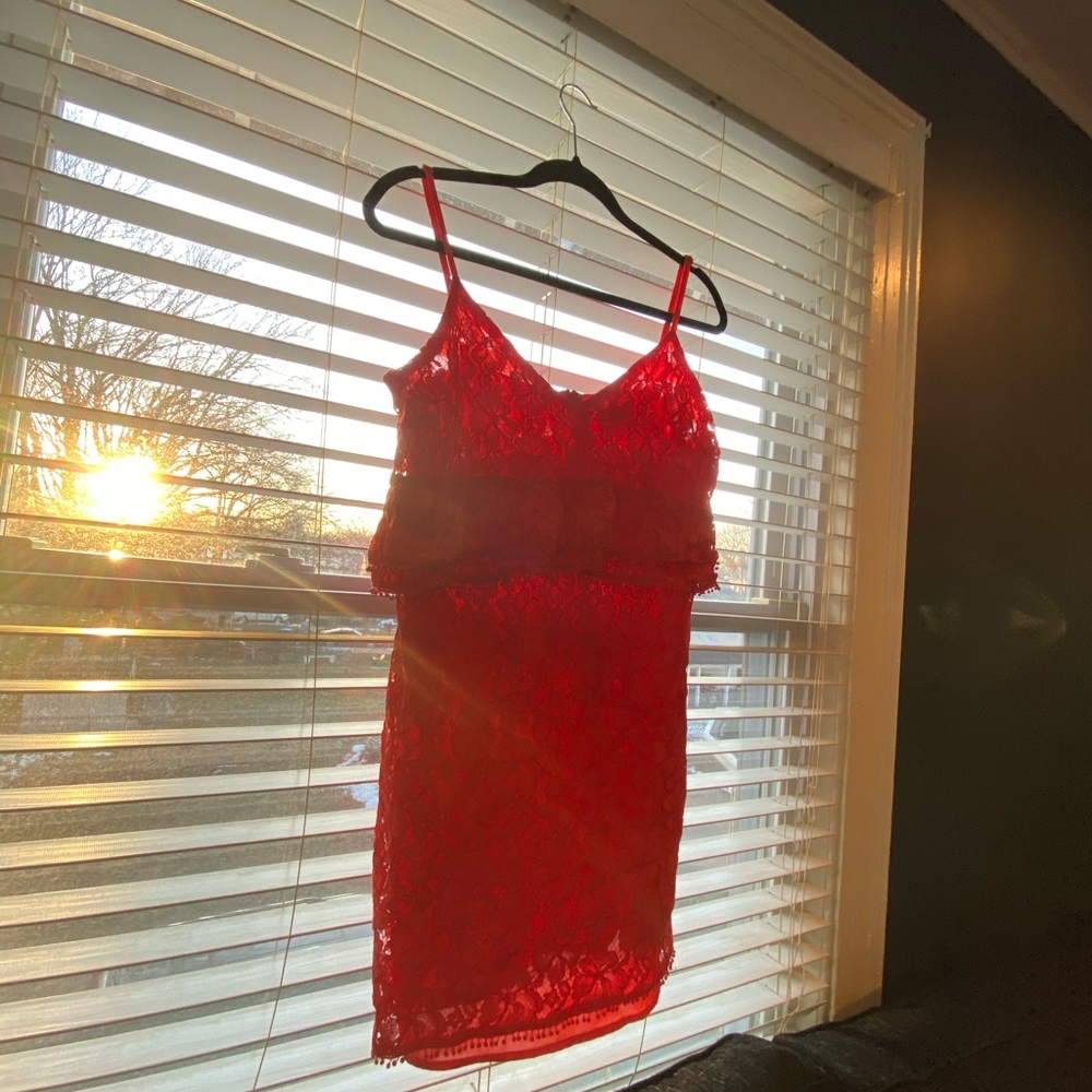 Orange Lace Dress
